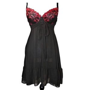 beautiful sheer red dress